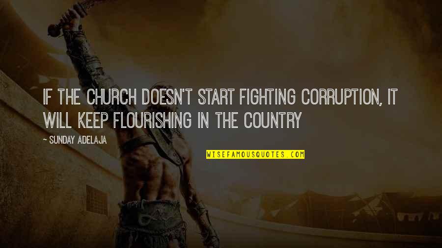 Best Arnold Terminator Quotes By Sunday Adelaja: If the church doesn't start fighting corruption, it