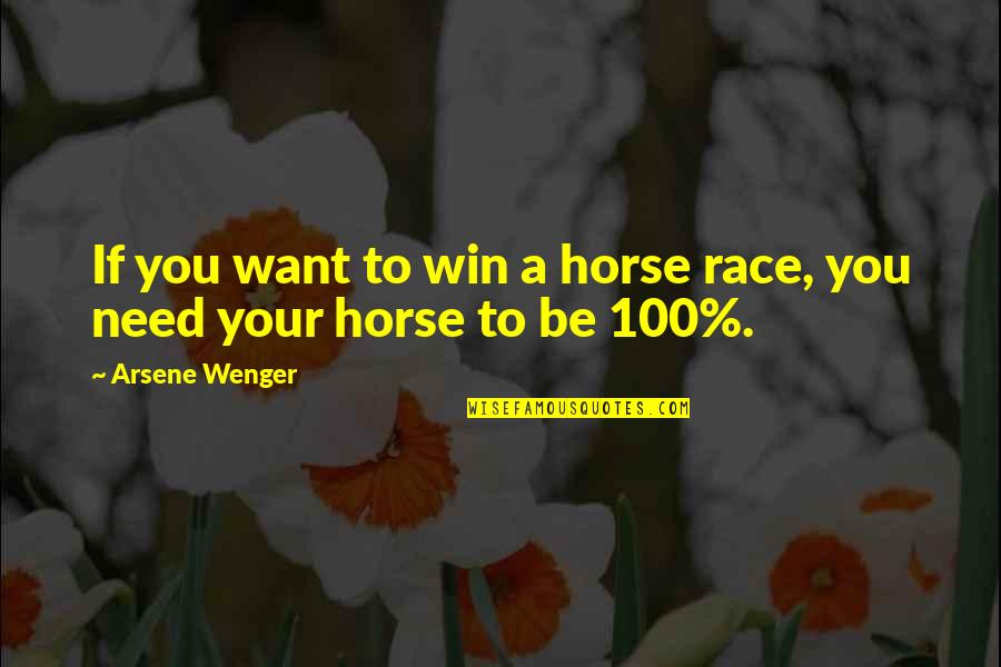 Best Arsene Wenger Quotes By Arsene Wenger: If you want to win a horse race,