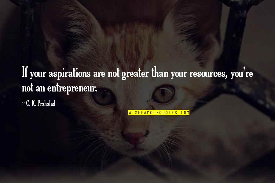 Best Aspiration Quotes By C. K. Prahalad: If your aspirations are not greater than your
