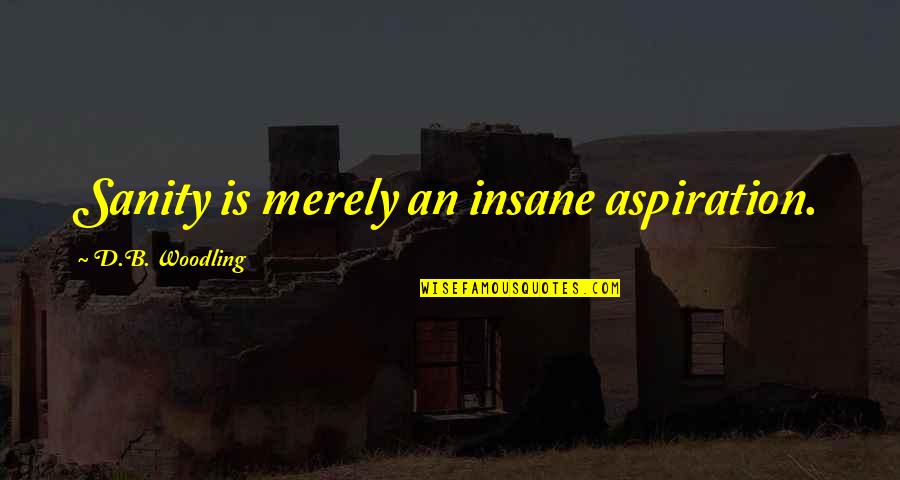 Best Aspiration Quotes By D.B. Woodling: Sanity is merely an insane aspiration.