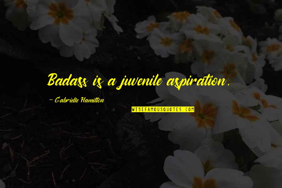 Best Aspiration Quotes By Gabrielle Hamilton: Badass is a juvenile aspiration.