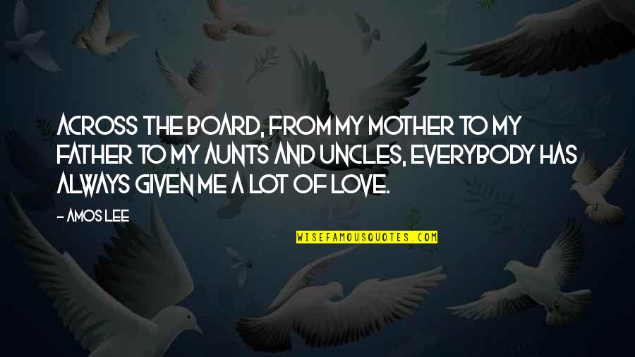 Best Aunts Quotes By Amos Lee: Across the board, from my mother to my