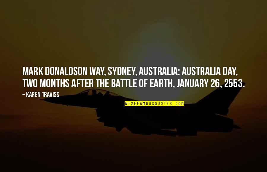 Best Australia Day Quotes By Karen Traviss: MARK DONALDSON WAY, SYDNEY, AUSTRALIA: AUSTRALIA DAY, TWO