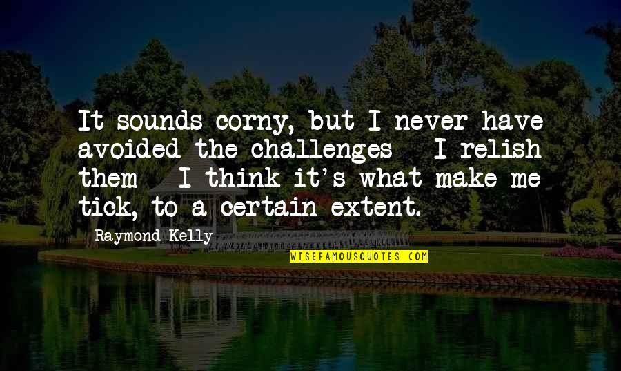 Best Avoided Quotes By Raymond Kelly: It sounds corny, but I never have avoided