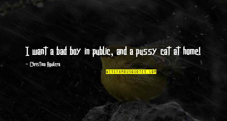 Best Bad Boy 2 Quotes By Christina Aguilera: I want a bad boy in public, and Best Bad Boy 2 Quotes By Christina Aguilera: I want a bad boy in public, and