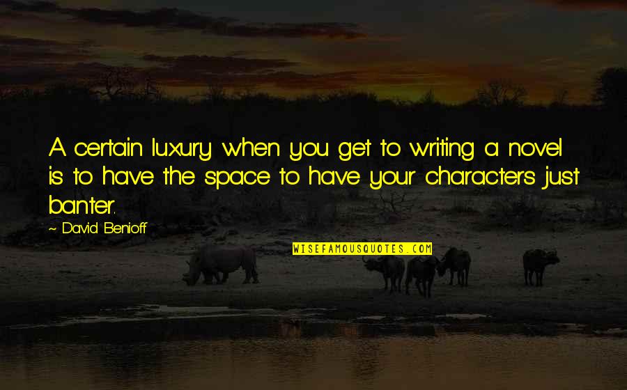 Best Banter Quotes By David Benioff: A certain luxury when you get to writing