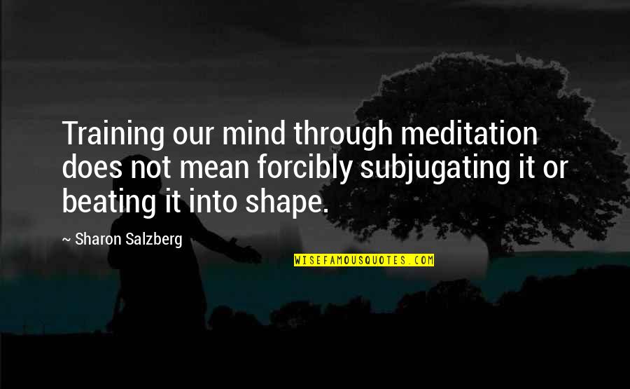 Best Beating Quotes By Sharon Salzberg: Training our mind through meditation does not mean Best Beating Quotes By Sharon Salzberg: Training our mind through meditation does not mean
