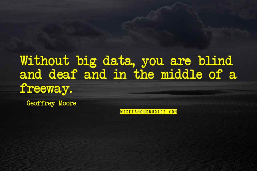 Best Big Data Quotes By Geoffrey Moore: Without big data, you are blind and deaf