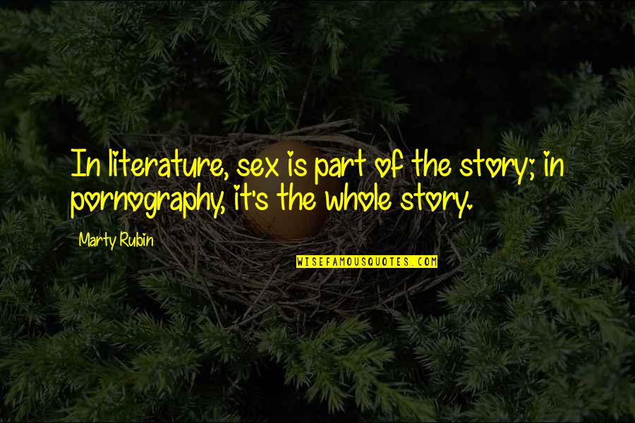 Best Bikram Yoga Quotes By Marty Rubin: In literature, sex is part of the story;