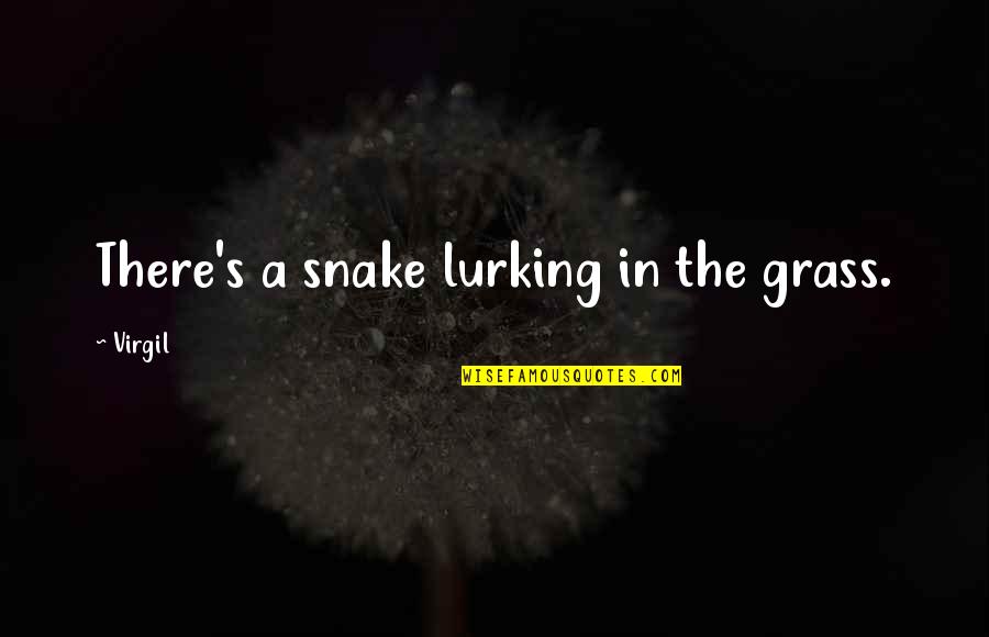 Best Billy Currington Quotes By Virgil: There's a snake lurking in the grass.