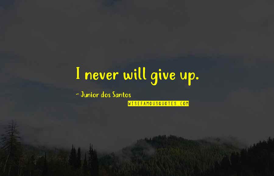 Best Bisaya Hugot Quotes By Junior Dos Santos: I never will give up.