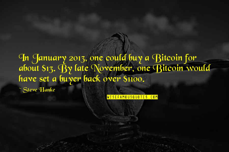 Best Bitcoin Quotes By Steve Hanke: In January 2013, one could buy a Bitcoin