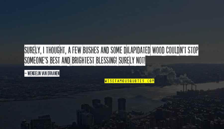 Best Blessing Quotes By Wendelin Van Draanen: Surely, I thought, a few bushes and some Best Blessing Quotes By Wendelin Van Draanen: Surely, I thought, a few bushes and some