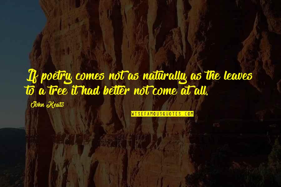Best Blink 182 Love Quotes By John Keats: If poetry comes not as naturally as the Best Blink 182 Love Quotes By John Keats: If poetry comes not as naturally as the