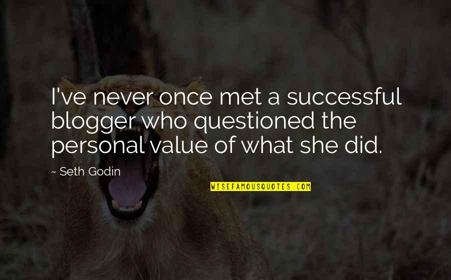 Best Blogger Quotes By Seth Godin: I've never once met a successful blogger who