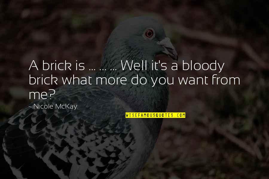 Best Brick Quotes By Nicole McKay: A brick is ... ... ... Well it's