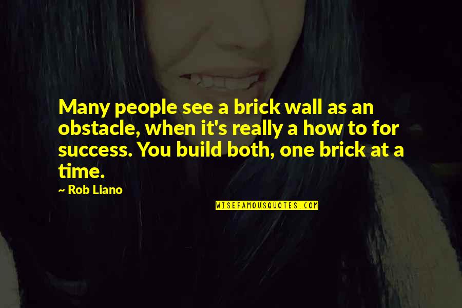 Best Brick Quotes By Rob Liano: Many people see a brick wall as an