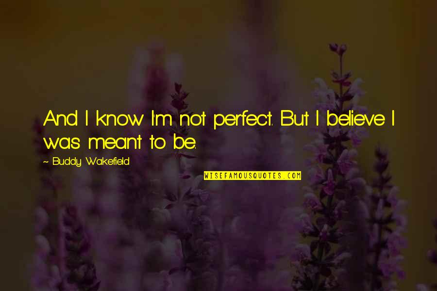 Best Buddy Ever Quotes By Buddy Wakefield: And I know I'm not perfect. But I