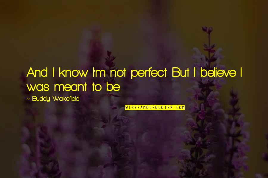 Best Buddy Quotes By Buddy Wakefield: And I know I'm not perfect. But I
