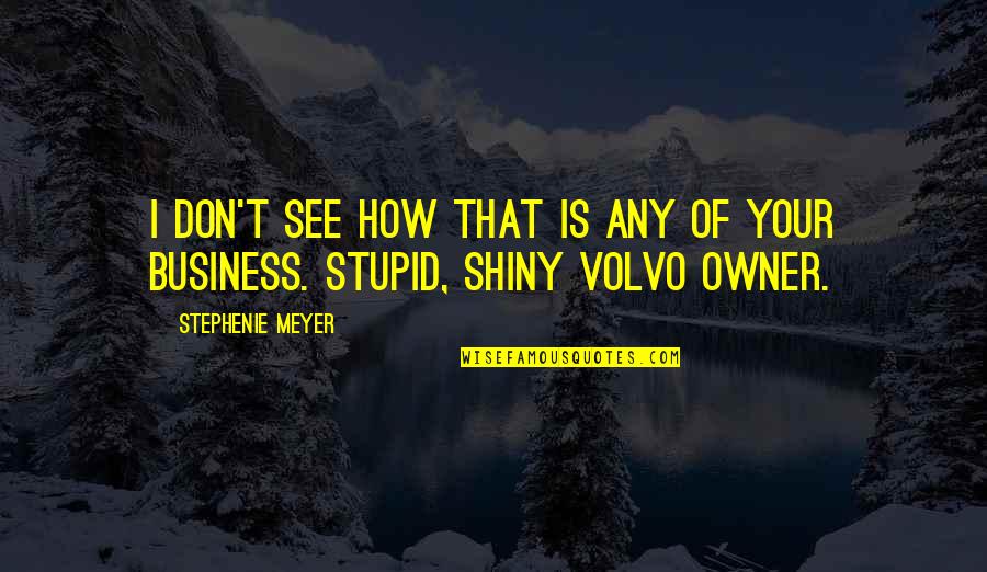 Best Business Owner Quotes By Stephenie Meyer: I don't see how that is any of