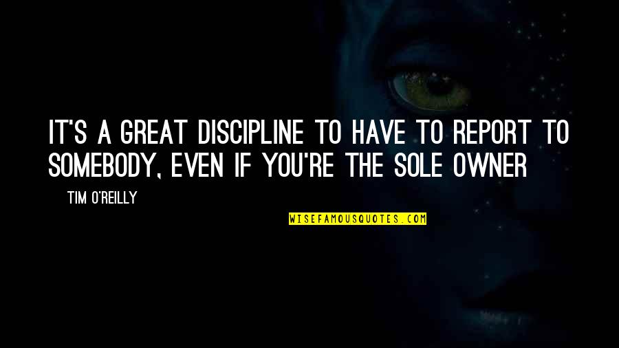 Best Business Owner Quotes By Tim O'Reilly: It's a great discipline to have to report