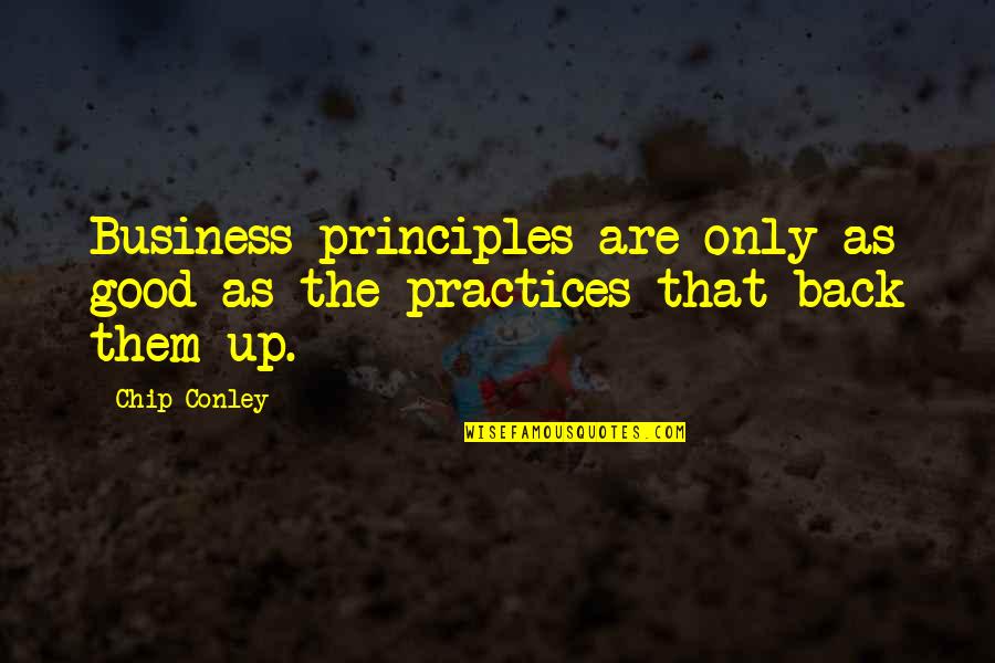 Best Business Practices Quotes By Chip Conley: Business principles are only as good as the