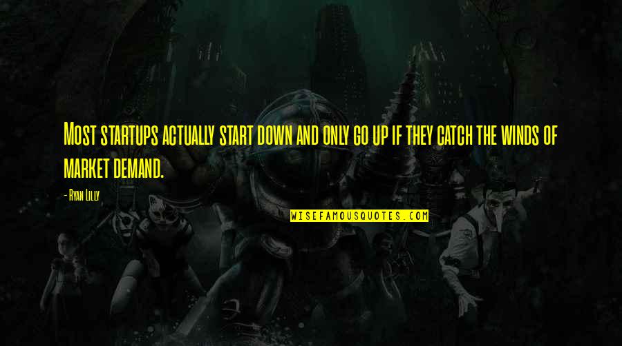 Best Business Startup Quotes By Ryan Lilly: Most startups actually start down and only go Best Business Startup Quotes By Ryan Lilly: Most startups actually start down and only go