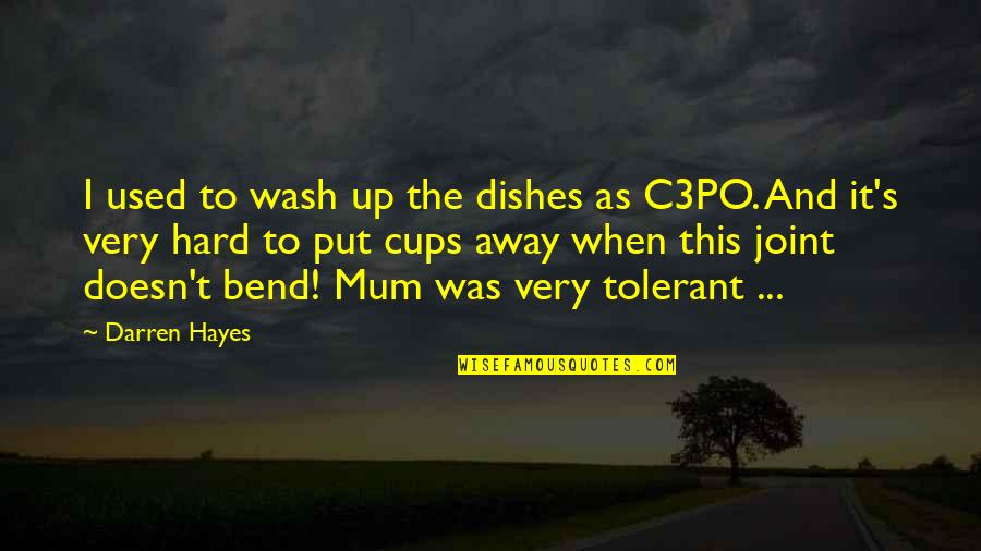 Best C3po Quotes By Darren Hayes: I used to wash up the dishes as Best C3po Quotes By Darren Hayes: I used to wash up the dishes as