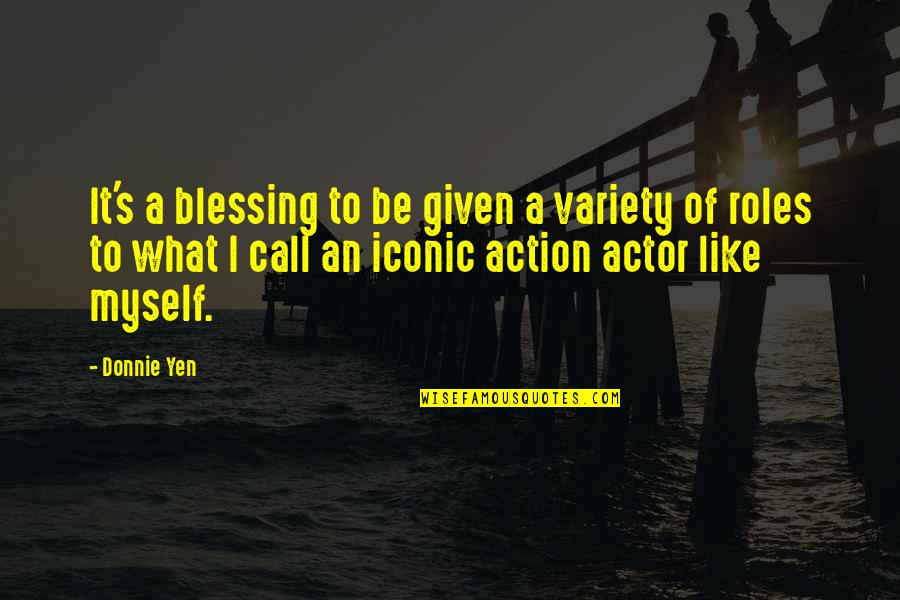 Best Call To Action Quotes By Donnie Yen: It's a blessing to be given a variety