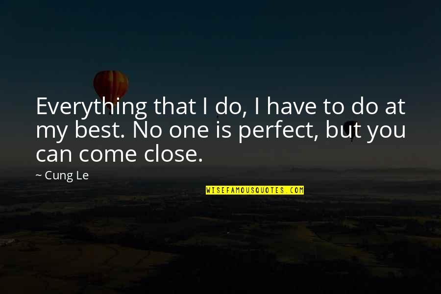 Best Can Do Quotes By Cung Le: Everything that I do, I have to do