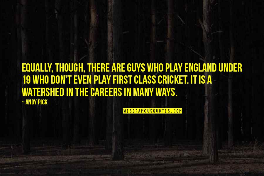 Best Careers Quotes By Andy Pick: Equally, though, there are guys who play England