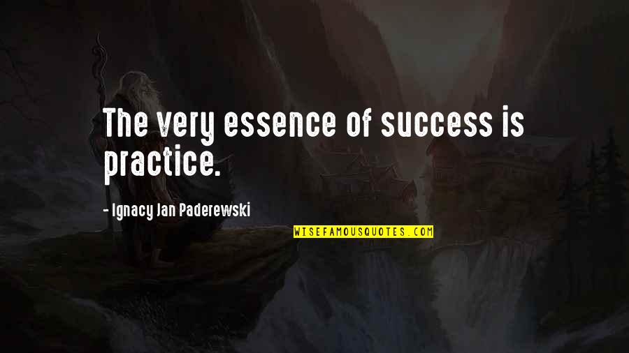 Best Carl Athf Quotes By Ignacy Jan Paderewski: The very essence of success is practice.