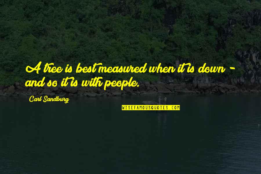 Best Carl Quotes By Carl Sandburg: A tree is best measured when it is