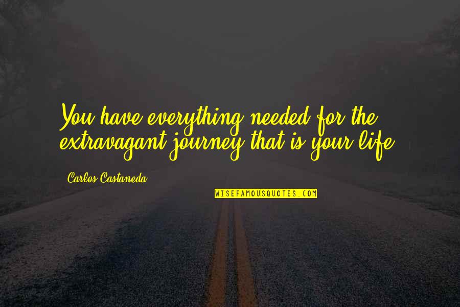 Best Carlos Castaneda Quotes By Carlos Castaneda: You have everything needed for the extravagant journey