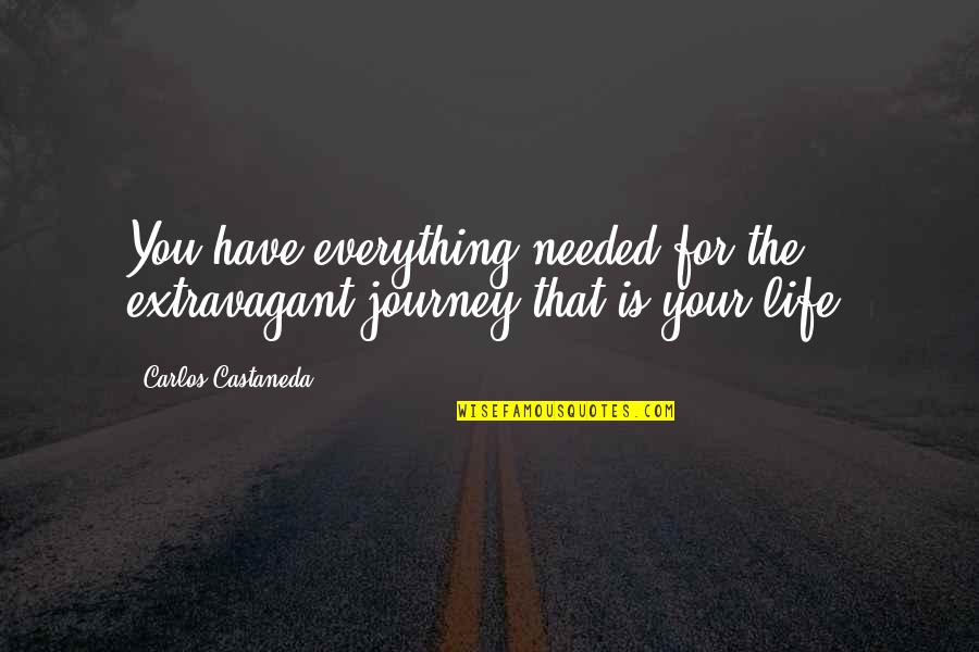 Best Castaneda Quotes By Carlos Castaneda: You have everything needed for the extravagant journey Best Castaneda Quotes By Carlos Castaneda: You have everything needed for the extravagant journey