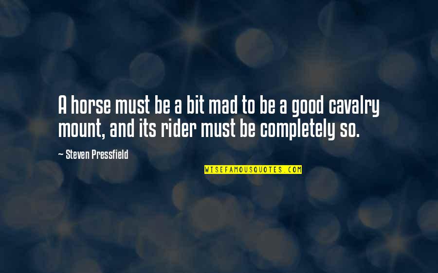 Best Cavalry Quotes By Steven Pressfield: A horse must be a bit mad to