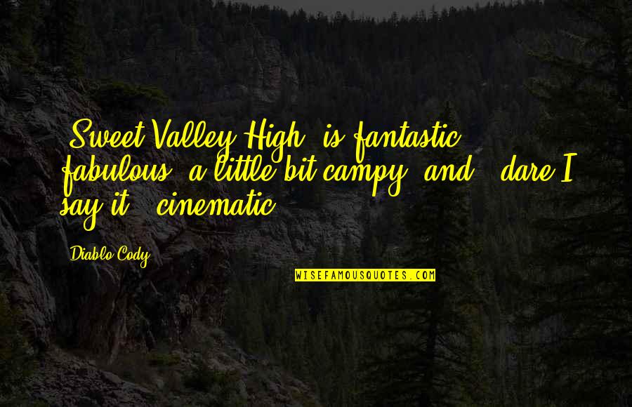 Best Cinematic Quotes By Diablo Cody: 'Sweet Valley High' is fantastic, fabulous, a little