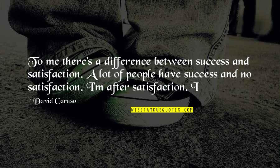 Best Cio Quotes By David Caruso: To me there's a difference between success and
