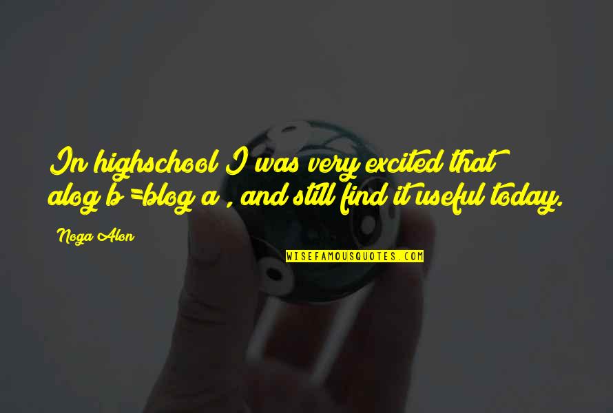 Best Class Fellows Quotes By Noga Alon: In highschool I was very excited that alog(b)=blog(a),