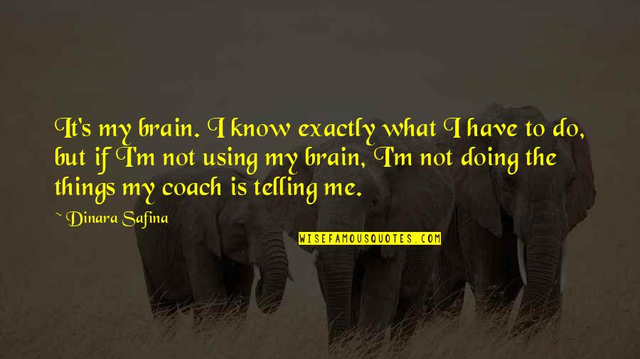 Best Coaches Quotes By Dinara Safina: It's my brain. I know exactly what I