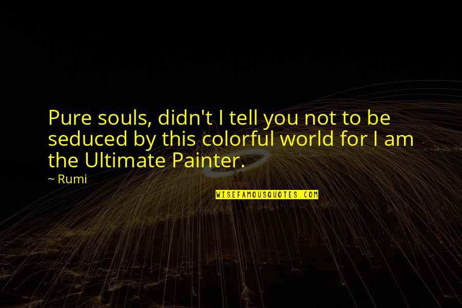 Best Colorful Quotes By Rumi: Pure souls, didn't I tell you not to