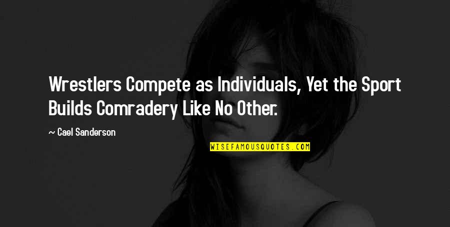 Best Comradery Quotes By Cael Sanderson: Wrestlers Compete as Individuals, Yet the Sport Builds