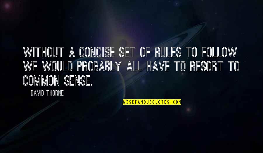 Best Concise Quotes By David Thorne: Without a concise set of rules to follow