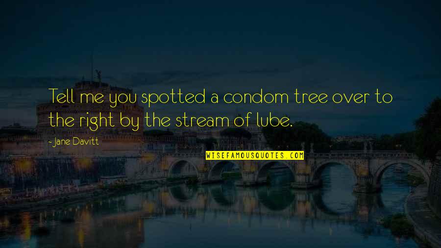 Best Condom Quotes By Jane Davitt: Tell me you spotted a condom tree over