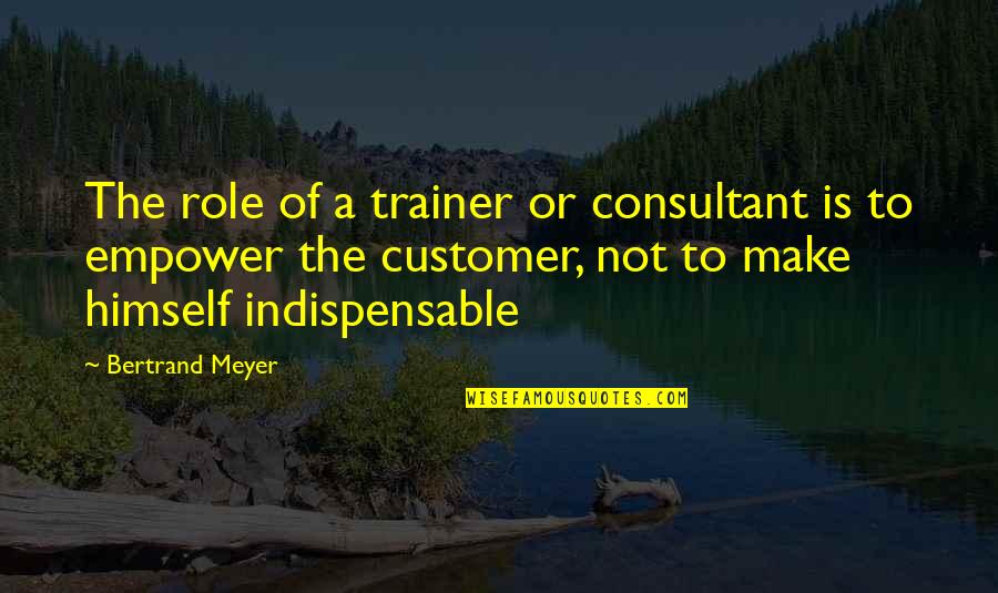 Best Consultant Quotes By Bertrand Meyer: The role of a trainer or consultant is