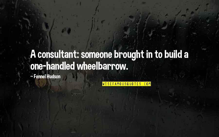 Best Consultant Quotes By Fennel Hudson: A consultant: someone brought in to build a