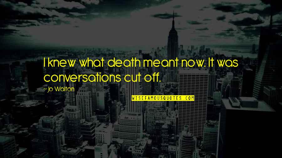 Best Conversations Quotes By Jo Walton: I knew what death meant now. It was