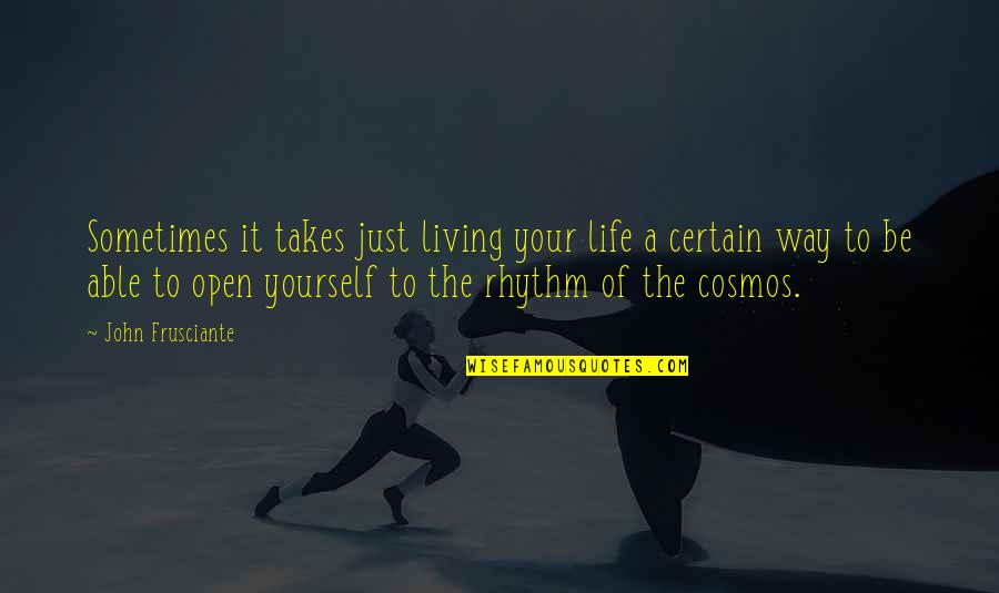 Best Cosmos Quotes By John Frusciante: Sometimes it takes just living your life a