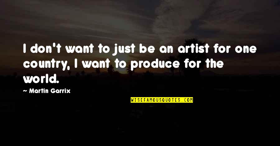 Best Country Artist Quotes By Martin Garrix: I don't want to just be an artist