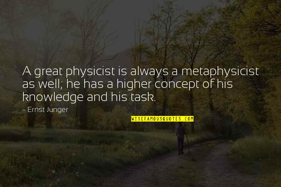 Best Coworker Quotes By Ernst Junger: A great physicist is always a metaphysicist as